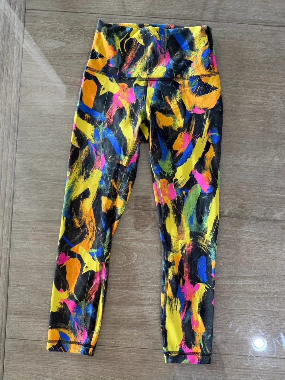 lululemon athletica Black Multicolor Abstract Print Leggings